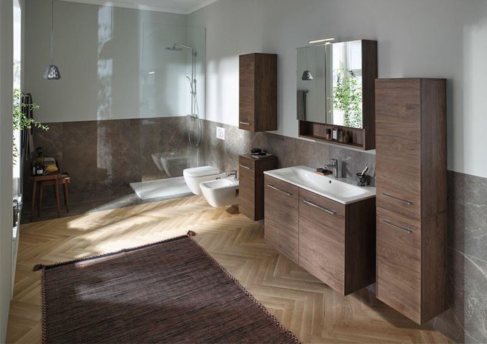 GEBERIT SELNOVA SQUARE zrcadlová skříňka 78,8x85x17,5 cm, dřevotříska, ořech hickory 501.270.00.1 Obrázek - fotka
