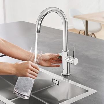 GROHE BLUE HOME dřezová elektronická baterie, s filtračním a chladícím zařízením, Bluetooth, napájení ze sítě, chrom 31455001 Obrázek - fotka