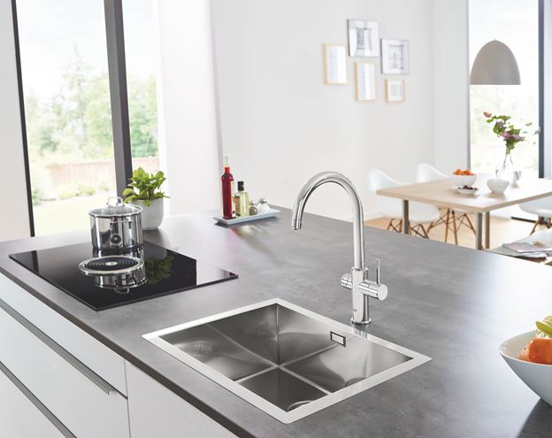 GROHE BLUE HOME dřezová elektronická baterie, s filtračním a chladícím zařízením, Bluetooth, napájení ze sítě, chrom 31455001 Obrázek - fotka