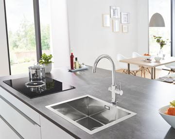GROHE BLUE HOME dřezová elektronická baterie, s filtračním a chladícím zařízením, Bluetooth, napájení ze sítě, chrom 31455001 Obrázek - fotka
