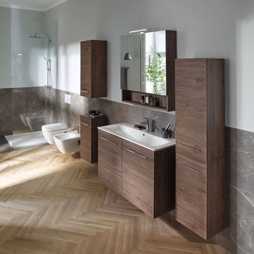 GEBERIT SELNOVA SQUARE zrcadlová skříňka 78,8x85x17,5 cm, dřevotříska, světlý ořech hickory 501.271.00.1 Obrázek - fotka