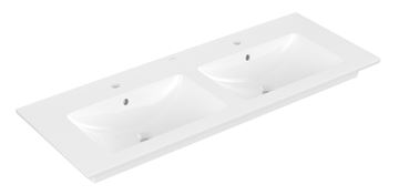 VILLEROY & BOCH VENTICELLO dvojumyvadlo 130 cm, se 2 otvory pro baterie a přepadem, CeramicPlus, alpská bílá