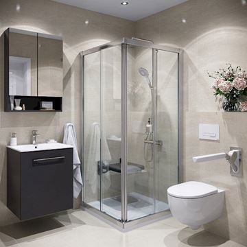 GEBERIT SELNOVA SQUARE zrcadlová skříňka 78,8x85x17,5 cm, dřevotříska, lávová/matný lak 501.269.00.1 Obrázek - fotka