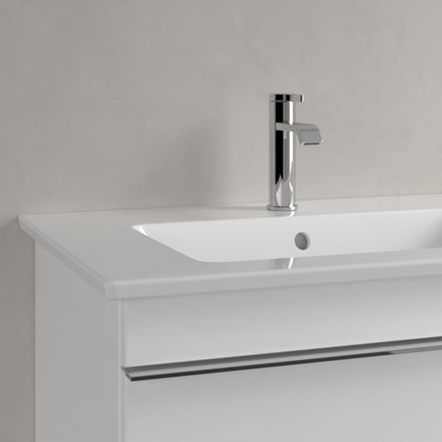 VILLEROY & BOCH VENTICELLO dvojumyvadlo 130 cm, se 2 otvory pro baterie a přepadem, alpská bílá 4111DL01 Obrázek - fotka