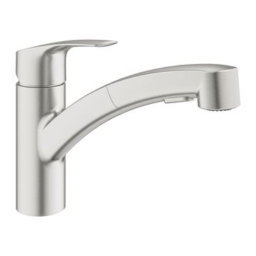 GROHE EUROSMART dřezová baterie, s vytahovací sprškou, supersteel