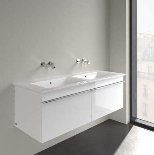 VILLEROY & BOCH VENTICELLO dvojumyvadlo 130 cm, s přepadem, alpská bílá 4111DJ01 Obrázek - fotka