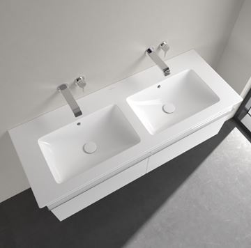 VILLEROY & BOCH VENTICELLO dvojumyvadlo 130 cm, s přepadem, CeramicPlus, alpská bílá 4111DJR1 Obrázek - fotka