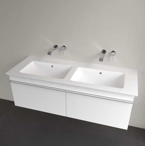 VILLEROY & BOCH VENTICELLO dvojumyvadlo 130 cm, s přepadem, CeramicPlus, alpská bílá 4111DJR1 Obrázek - fotka