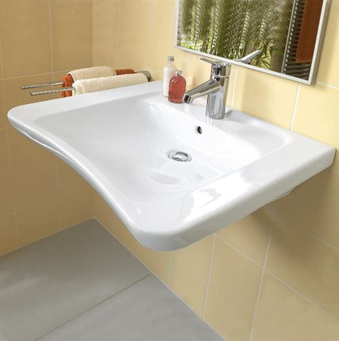 VILLEROY & BOCH VICARE bezbariérové umyvadlo 65 cm, s otvorem pro baterii a přepadem, alpská bílá 51786701 Obrázek - fotka
