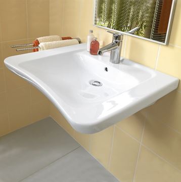 VILLEROY & BOCH VICARE bezbariérové umyvadlo 65 cm, s otvorem pro baterii a přepadem, alpská bílá 51786701 Obrázek - fotka