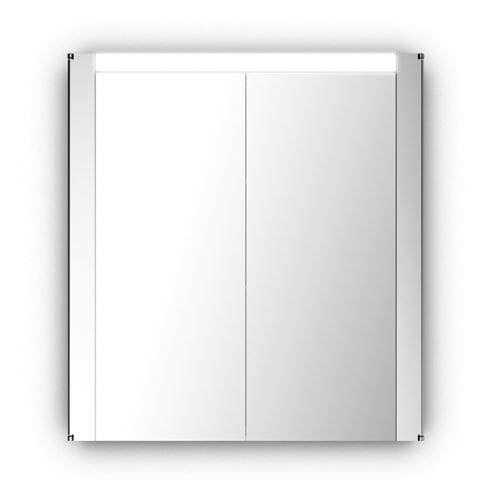 JOKEY TROMSÖ zrcadlová skříňka 63x68,5 cm, osvětlení, s vypínačem a el. zásuvkou, MDF/dřevo, aluminium 112112020-0140 Obrázek - fotka