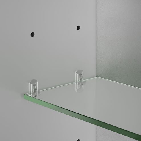 JOKEY TROMSÖ zrcadlová skříňka 63x68,5 cm, osvětlení, s vypínačem a el. zásuvkou, MDF/dřevo, aluminium 112112020-0140 Obrázek - fotka