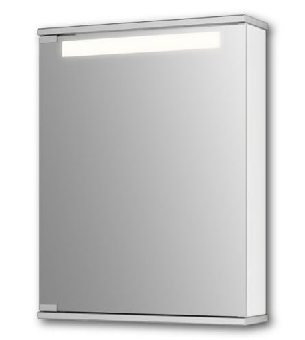 JOKEY CENTO 50 LS zrcadlová skříňka 50x65x14 cm, osvětlení, s vypínačem a el. zásuvkou, MDF/dřevo, aluminium/bílá 114311020-0140 Obrázek - Hlavní obrázek