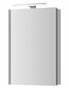 JOKEY SINGLE ALU LED zrcadlová skříňka 45x21x71,5 cm, osvětlení, s vypínačem a el. zásuvkou, hliník, aluminium