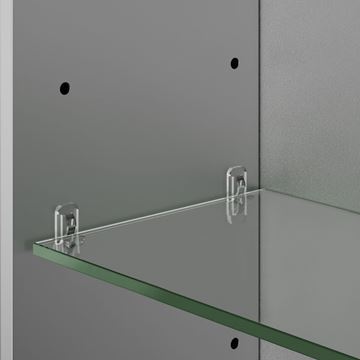 JOKEY SINGLE ALU LED zrcadlová skříňka 45x21x71,5 cm, osvětlení, s vypínačem a el. zásuvkou, hliník, aluminium 124211120-0190 Obrázek - fotka