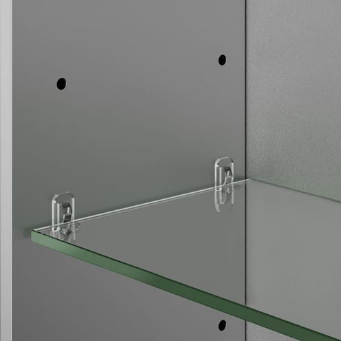 JOKEY SINGLE ALU LED zrcadlová skříňka 45x21x71,5 cm, osvětlení, s vypínačem a el. zásuvkou, hliník, aluminium 124211120-0190 Obrázek - fotka