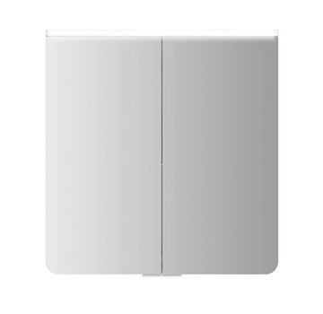 JOKEY XANTO LINE LED zrcadlová skříňka 62,9x66,2x15 cm, osvětlení, s vypínačem a el. zásuvkou, MDF/dřevo, bílá 111312520-0110 Obrázek - fotka