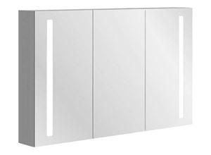 VILLEROY & BOCH VERITY LINE zrcadlová skříňka 120x75x17,3 cm, osvětlení, se zvětšovacím zrcátkem, vypínačem a el. zásuvkou, hliník, stříbrná