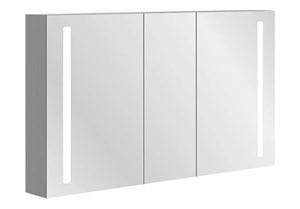 VILLEROY & BOCH VERITY LINE zrcadlová skříňka 130x75x17,3 cm, osvětlení, se zvětšovacím zrcátkem, vypínačem a el. zásuvkou, hliník, stříbrná