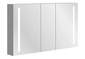 VILLEROY & BOCH VERITY LINE zrcadlová skříňka 130x75x17,3 cm, osvětlení, se zvětšovacím zrcátkem, vypínačem a el. zásuvkou, hliník, stříbrná
