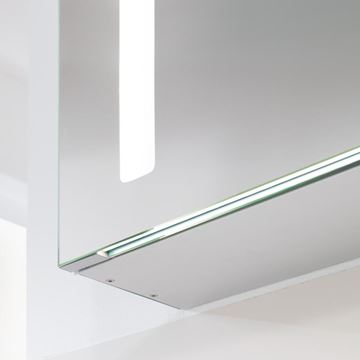 VILLEROY & BOCH VERITY LINE zrcadlová skříňka 130x75x17,3 cm, osvětlení, se zvětšovacím zrcátkem, vypínačem a el. zásuvkou, hliník, stříbrná B307F300 Obrázek - fotka