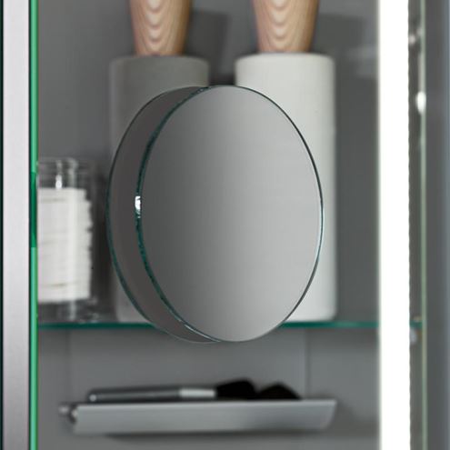 VILLEROY & BOCH VERITY LINE zrcadlová skříňka 130x75x17,3 cm, osvětlení, se zvětšovacím zrcátkem, vypínačem a el. zásuvkou, hliník, stříbrná B307F300 Obrázek - fotka