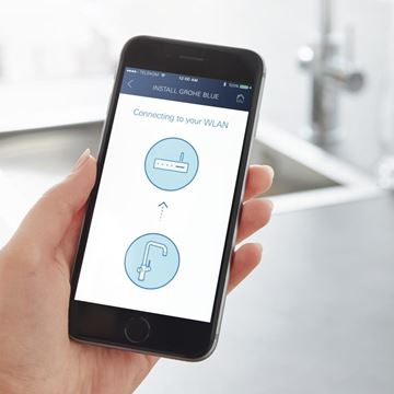 GROHE BLUE HOME dřezová elektronická baterie Mono, s filtračním a chladícím zařízením, Bluetooth, pro jednu vodu, napájení ze sítě, supersteel 31498DC1 Obrázek - fotka