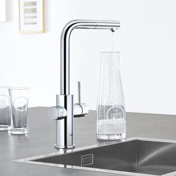 GROHE BLUE HOME dřezová elektronická baterie, s vytahovací koncovkou, s filtračním a chladícím zařízením, Bluetooth, napájení ze sítě, chrom 31539000 Obrázek - fotka