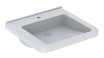 GEBERIT SELNOVA COMFORT SQUARE bezbariérové umyvadlo 55 cm, s otvorem pro baterii, bez přepadu