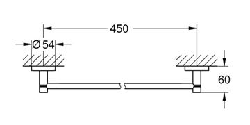 GROHE ESSENTIALS držák ručníku 450 mm, hard graphite 40688A01 Technický nákres