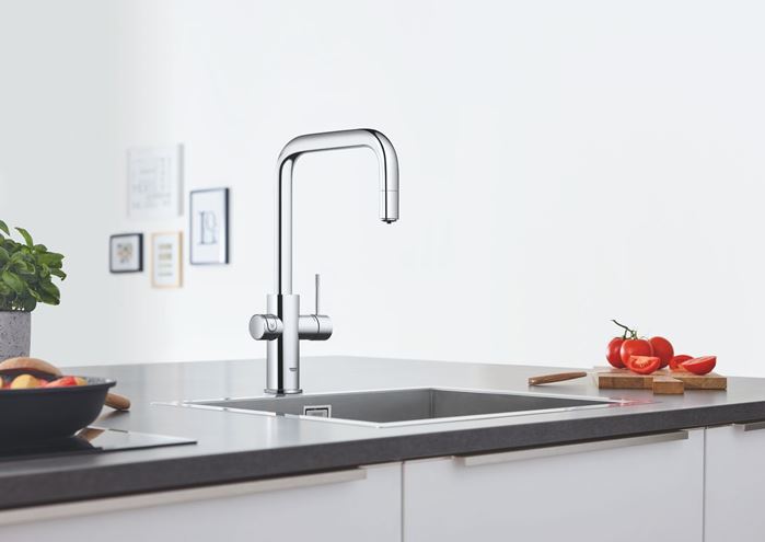 GROHE BLUE HOME dřezová elektronická baterie, s vytahovací koncovkou, s filtračním a chladícím zařízením, Bluetooth, napájení ze sítě, chrom 31543000 Obrázek - fotka