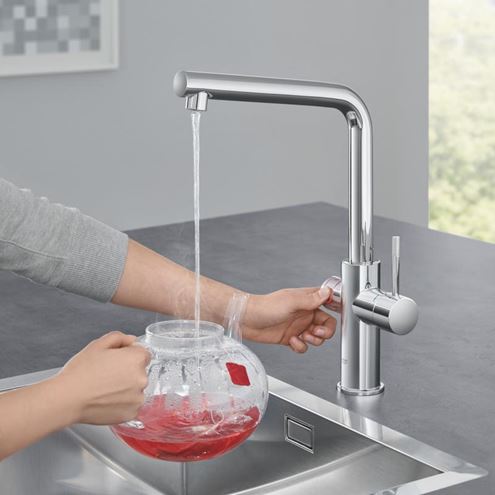 GROHE RED DUO dřezová elektronická baterie, s ohřevem, velikost M, GROHE ChildLock, napájení ze sítě, chrom 30327001 Obrázek - fotka