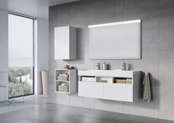 RAVAK NATURAL DUO umyvadlo 120 cm, se 2 otvory pro baterie, bez přepadu, litý mramor XJO01212000 Obrázek - fotka