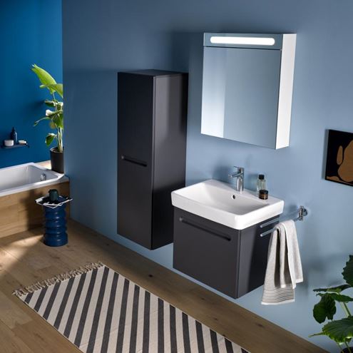 DURAVIT DURASTYLE BASIC zrcadlová skříňka 60x70x14,8 cm, osvětlení, s vypínačem a el. zásuvkou, panty vlevo, matná bílá N17920L00000000 Obrázek - fotka