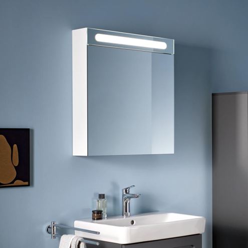 DURAVIT DURASTYLE BASIC zrcadlová skříňka 60x70x14,8 cm, osvětlení, s vypínačem a el. zásuvkou, panty vpravo, matná bílá N17920R00000000 Obrázek - fotka