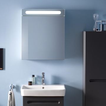 DURAVIT DURASTYLE BASIC zrcadlová skříňka 60x70x14,8 cm, osvětlení, s vypínačem a el. zásuvkou, panty vpravo, matná bílá N17920R00000000 Obrázek - fotka