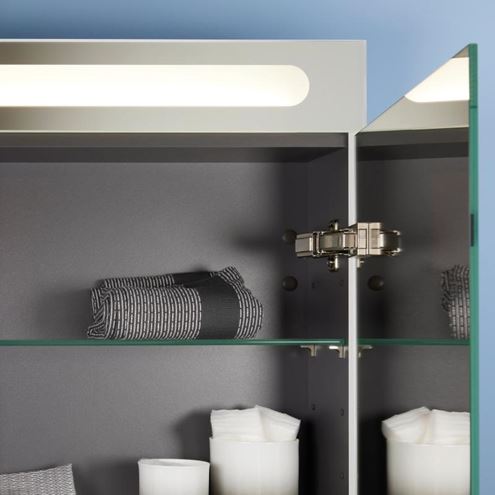 DURAVIT DURASTYLE BASIC zrcadlová skříňka 60x70x14,8 cm, osvětlení, s vypínačem a el. zásuvkou, panty vpravo, matná bílá N17920R00000000 Obrázek - fotka