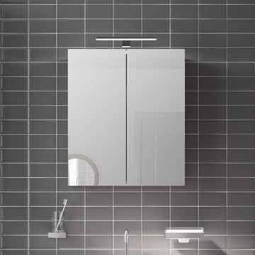 EMCO MEE zrcadlová skříňka 60x74,6x15,3 cm, osvětlení, s vypínačem a el. zásuvkou, hliník, stříbrná 949805050 Obrázek - fotka