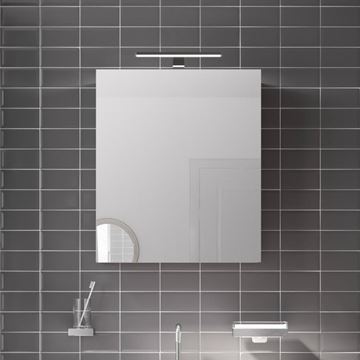 EMCO MEE zrcadlová skříňka 60x74,6x15,3 cm, osvětlení, s vypínačem a el. zásuvkou, hliník, stříbrná 949805049 Obrázek - fotka
