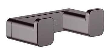 HANSGROHE ADDSTORIS dvojháček na ručníky, kartáčovaný černý chrom
