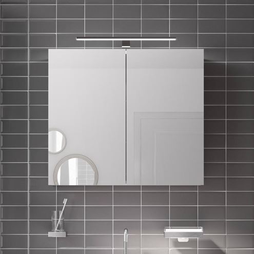 EMCO MEE zrcadlová skříňka 80x74,6x15,3 cm, osvětlení, s vypínačem a el. zásuvkou, hliník, stříbrná 949805051 Obrázek - fotka