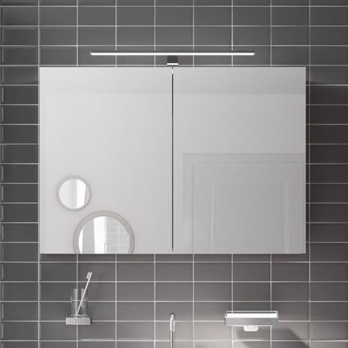 EMCO MEE zrcadlová skříňka 100x74,6x15,5 cm, osvětlení, s vypínačem a el. zásuvkou, hliník, stříbrná 949805052 Obrázek - fotka