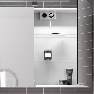EMCO MEE zrcadlová skříňka 100x74,6x15,5 cm, osvětlení, s vypínačem a el. zásuvkou, hliník, stříbrná 949805052 Obrázek - fotka
