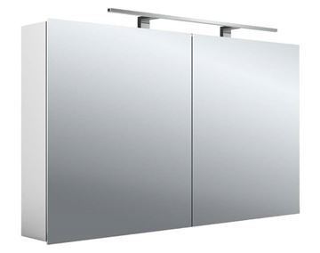 EMCO MEE zrcadlová skříňka 120x74,6x15,5 cm, osvětlení, s vypínačem a el. zásuvkou, hliník, stříbrná