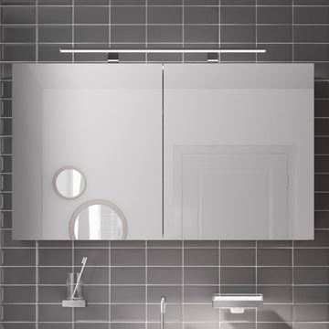 EMCO MEE zrcadlová skříňka 120x74,6x15,5 cm, osvětlení, s vypínačem a el. zásuvkou, hliník, stříbrná 949805053 Obrázek - fotka