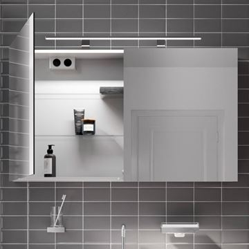 EMCO MEE zrcadlová skříňka 120x74,6x15,5 cm, osvětlení, s vypínačem a el. zásuvkou, hliník, stříbrná 949805053 Obrázek - fotka