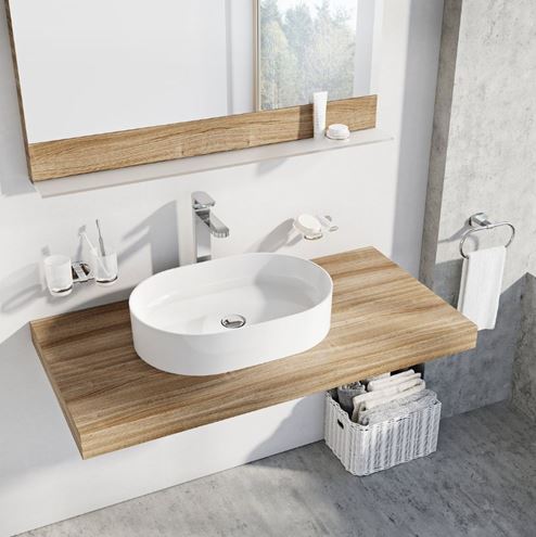 RAVAK CERAMIC 550 SLIM O umyvadlo na desku 55 cm, bez přepadu XJX01155001 Obrázek - fotka
