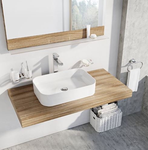 RAVAK CERAMIC 550 SLIM R umyvadlo na desku 55 cm, bez přepadu XJX01155002 Obrázek - fotka