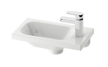 RAVAK CHROME umývátko 40 cm, s otvorem pro baterii vpravo, bez přepadu, litý mramor