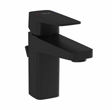 VITRA ROOT SQUARE umyvadlová stojánková baterie, s odtokovou soupravou, matná černá